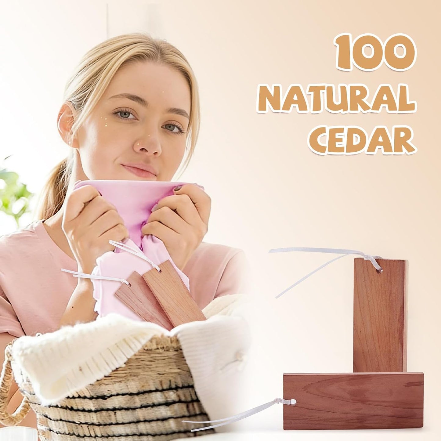 4 Pack Cashmere Storage Bags with 4 Cedar Blocks, Cotton Sweater Garment Storage Pouches with Natural Cedar for Odor Control, Closet Drawer Seasonal Clothing Organizer,17 x 13.5 Inch