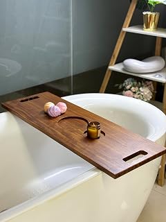 Wood Bathtub Tray with Handles – 35 x 12 Inch Large Luxury Bath Caddy