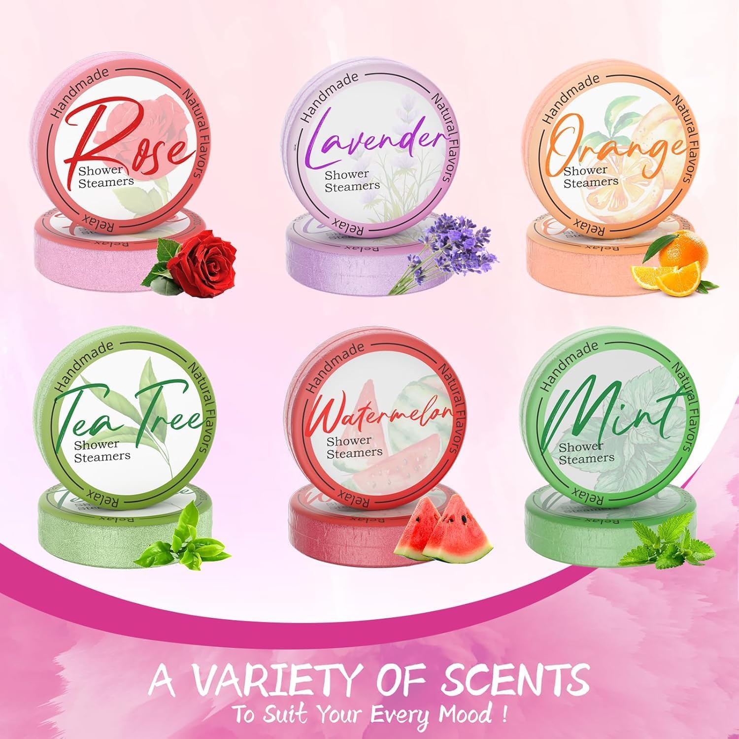Shower Steamers Aromatherapy 8 Pack - Gifts for Women, Shower Bombs with Essential Oils, Self Care and Stress Relief Stocking Stuffers, Relaxation Birthday Gifts for Women and Men. Pastel Flow Style