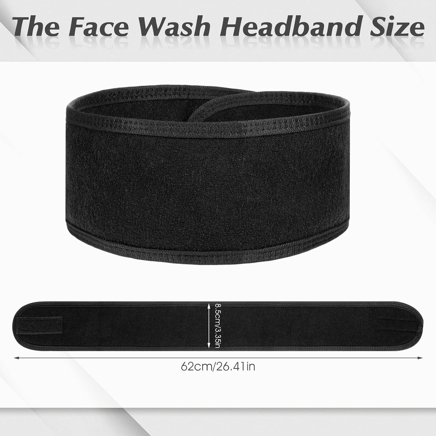 obeoby 4 Pack Spa Facial Headbands for Women, Adjustable Face Wash Headband Make Up Wrap Head Spa Self-care Gifts