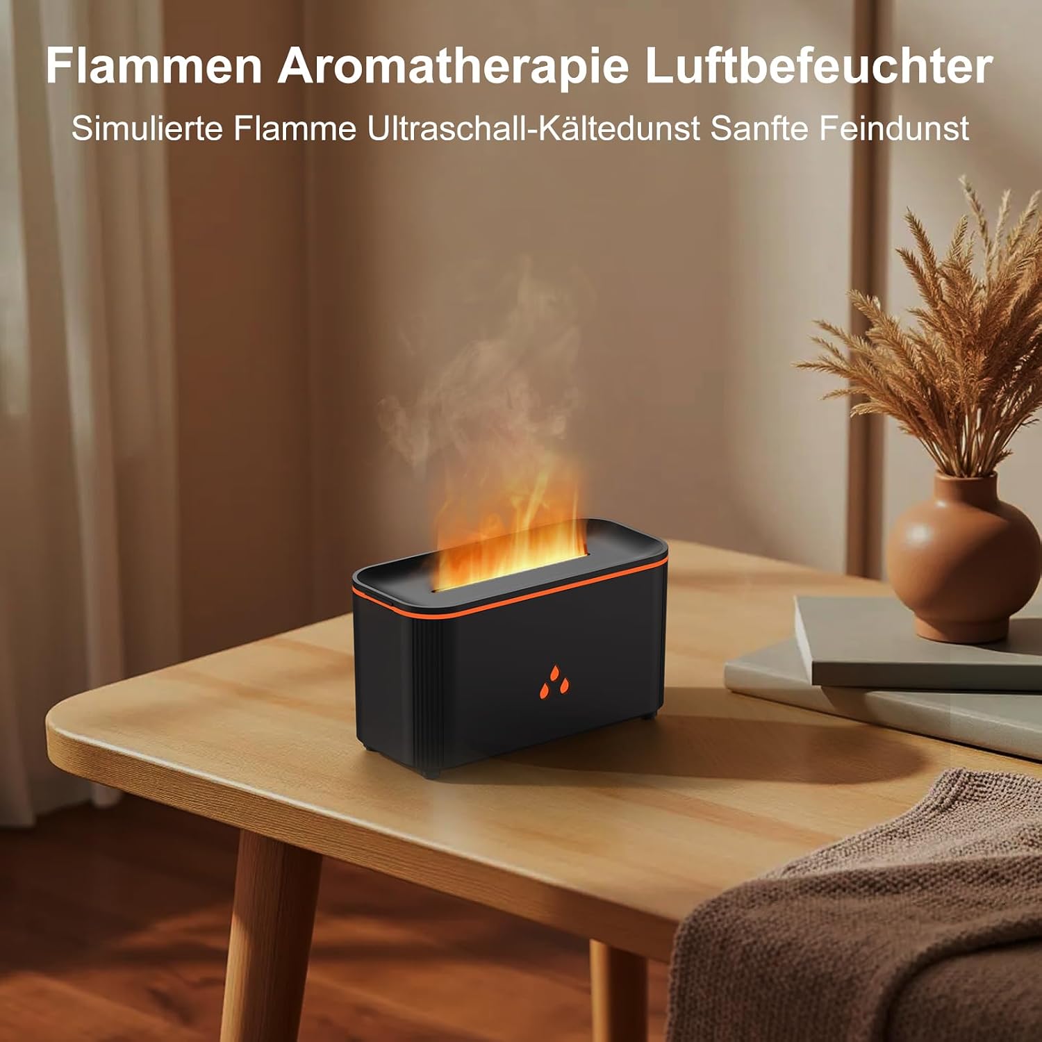 Mini Colorful Flame Essential Oils Diffuser, 160ml Ultrasonic Aroma Diffusers with Cool Mist Aromatherapy Humidifier, 7 Colorful Light, Whisper-Quiet, Auto-Off, 8Hours for Home, Office, Bedroom