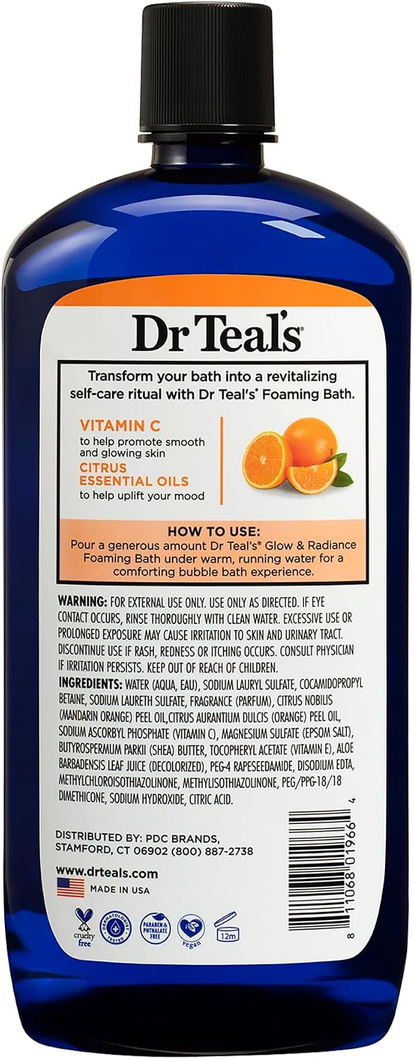 Dr. Teal's Foaming Bath Variety Gift Set (2 Pack, 34oz Ea) - Nourish & Protect Coconut Oil, Glow & Radiance Vitamin C & Citrus