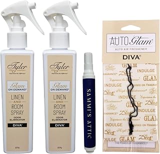 Tyler Diva Room Spray - Glam on Demand 2 Pack - Tyler Linen and Room Spray Bundle with AutoGlam and Stain Remover Pen - Diva Air Freshener and Odor Eliminator