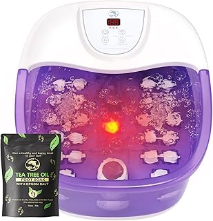 ECARBME Foot Spa Bath Massager with Heat, Foot Soaking Tub with 22 Massage Rollers, Temperature Control, Jets, Bubbles, Epsom Salt and Vibration, Foot Bath soak tub for Relaxation- Purple