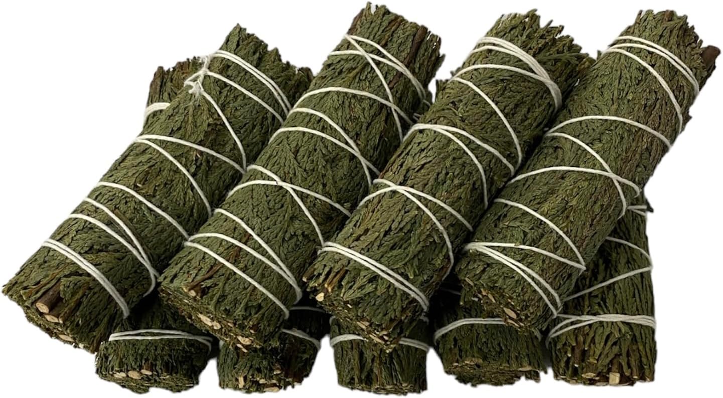 NessaStores Cedar Smudge Sticks, 4-Inch Long Burn Time, Hand Tied, All Natural, Ethically Sourced for Home Cleansing, Clearing Negative Energy, & Attracting Positivity JC-115 (1 pc)