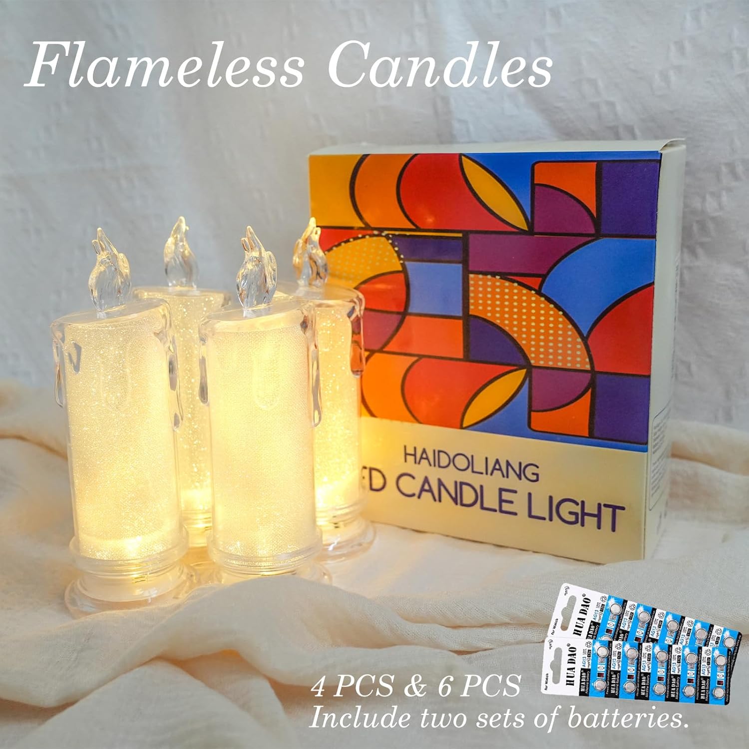HAIDOLIANGE 6PCS Led Candles,Flameless Candles Battery Operated, Pillar Fake Candles,Velas Artificiales para Decoration for Valentine's Wedding Christmas Table Decorations (D2.5 x H7)