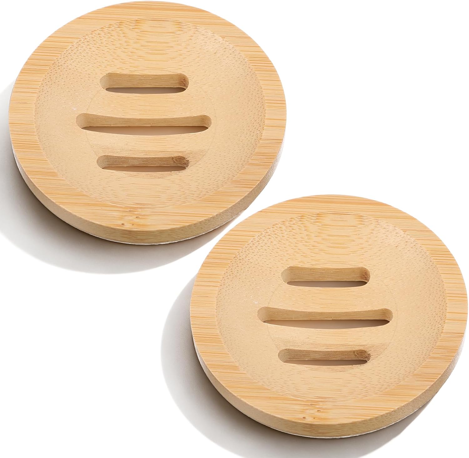 Ymapinc Bamboo Soap Holder, Natural Shower Steamer Holder, Round Wood Soap Tray for Home Bathroom