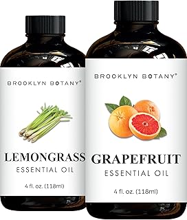 Brooklyn Botany Lemongrass & Grapefruit Essential Oils – 4 Fl Oz (Pack of 2) – 100% Pure & Natural – Bright & Fresh Aromatherapy Blend
