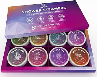 Shower Steamers Aromatherapy Gifts for Women & Men, Fathers Day Gift for Dad Husband from Wife Daughter, 8-Pack Shower Bombs Organic Essential Oils Relaxation & Self Care Gifts for Wife