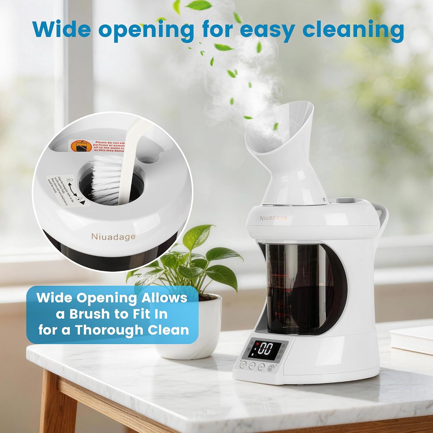 2 in 1 Hair and Face Steamer,Nano Ionic Steam for Deep Hydration & Pore Cleansing,Professional Facial Steamer with Timer for Home and Salon Personal Care
