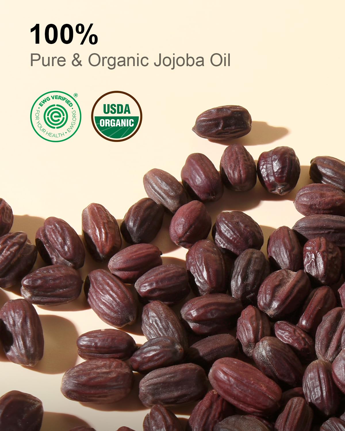 Yoken 4oz Jojoba Oil (EWG Verified) 100% Pure Cold Pressed Jojoba Oil for Face, Hair, Nails and Skin, Unrefined & Hexane Free, Natural Body Facial Moisturizer Multi-purpose oil Base Carrier Oil