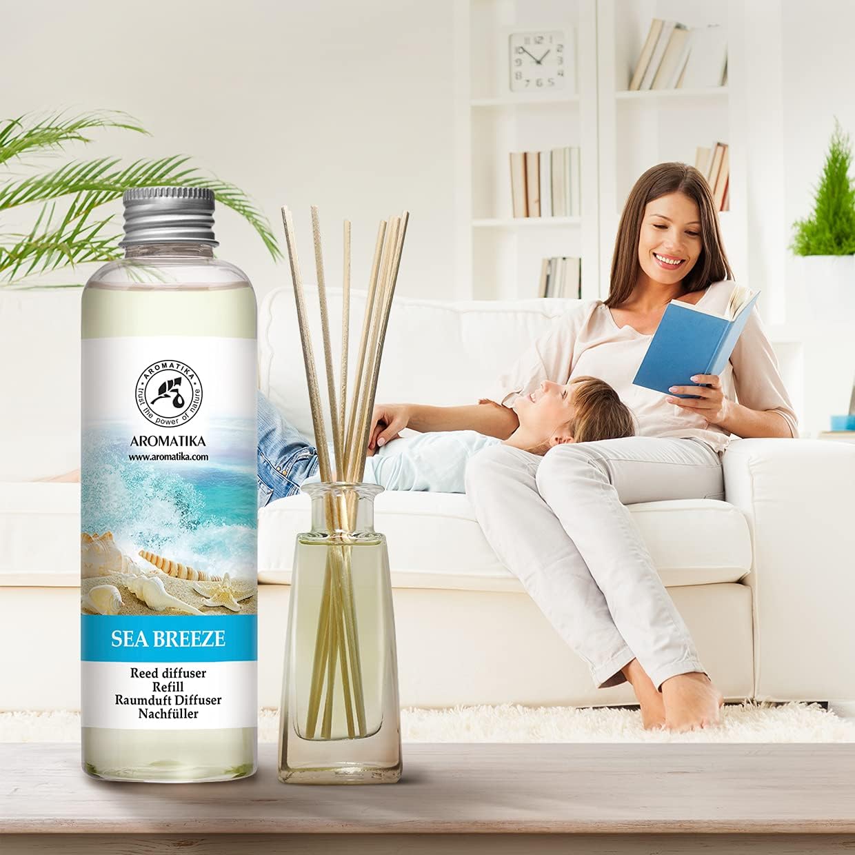 Reed Diffuser Refill - Sea Breeze 6.8 Fl Oz - Home Fragrance - Long Lasting Fresh Scent - Room Freshener