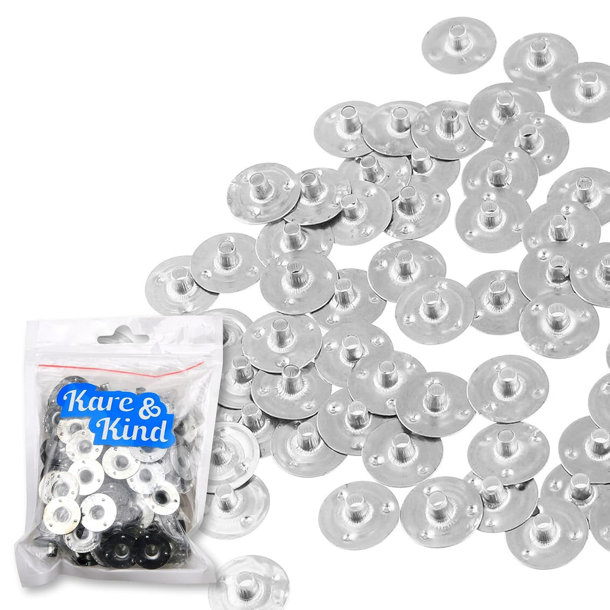 150pcs Metal Candle Wick Sustainer Tabs - Kare & Kind® retail packaging