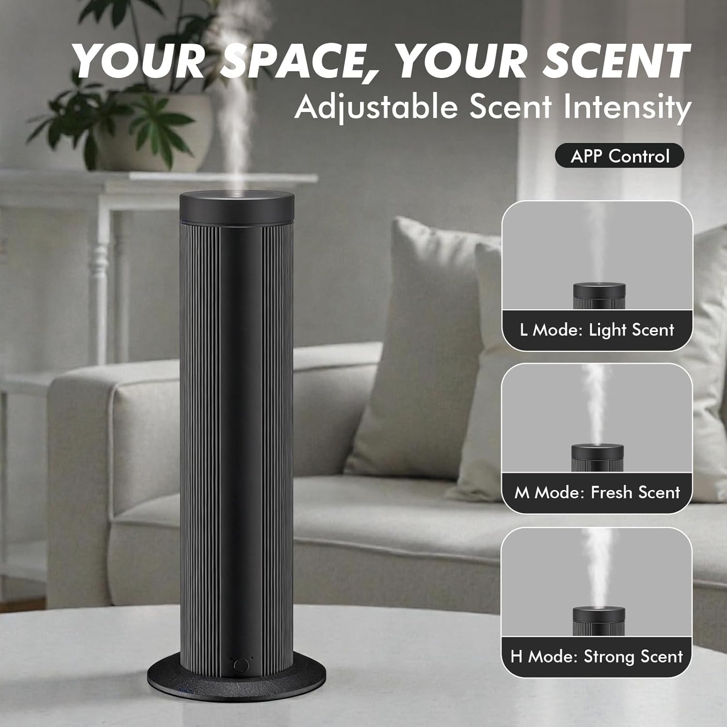 Waterless Essential Oil Diffuser with App Control, Cold-Air Nebulizing Aroma Machine, Covers Up to 1000 Sq Ft, Ultra-Quiet, USB-C Powered