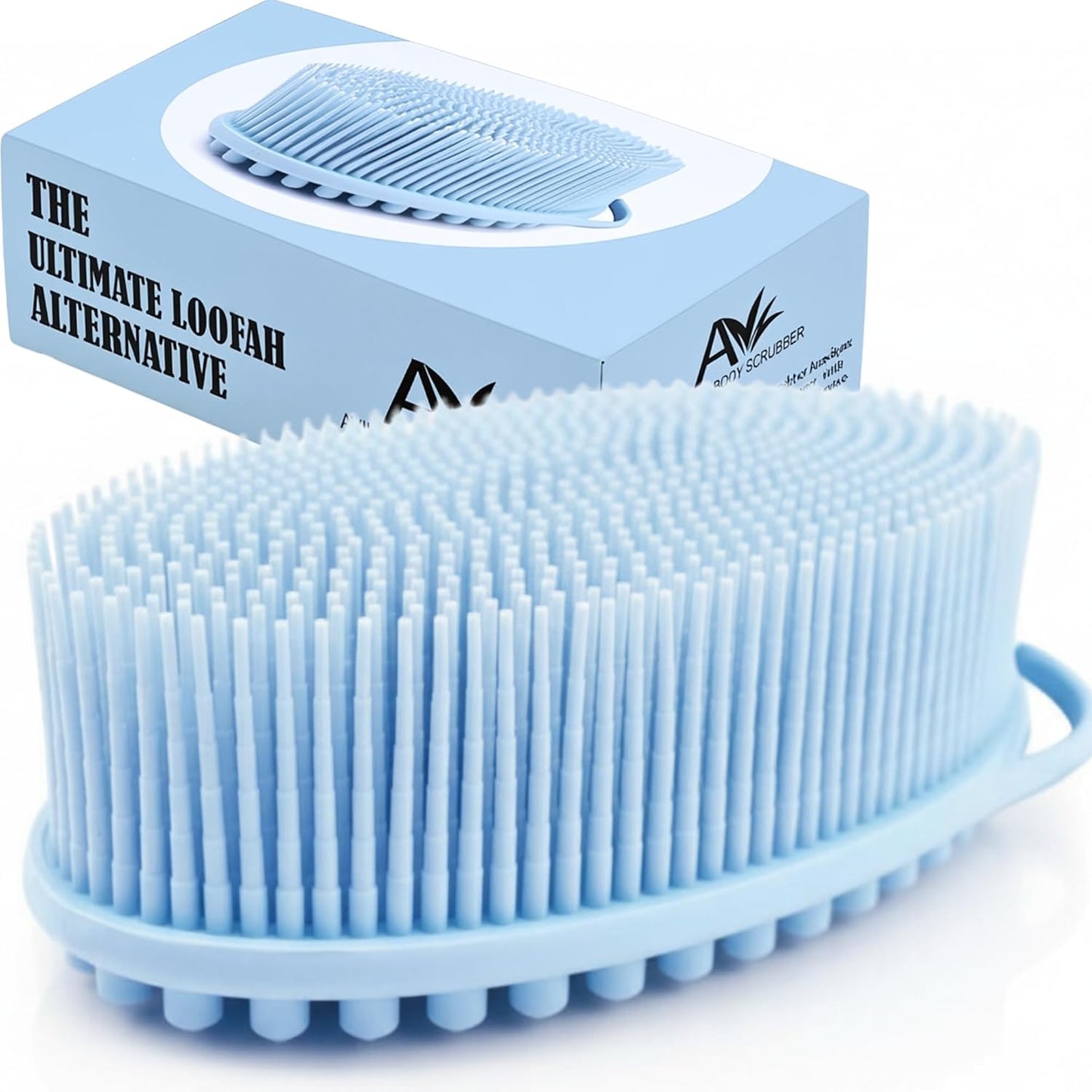 Avilana Premium Silicone Body Scrubber - Trusted Since 2017 - SGS Certified Food Grade Dual Sided Bath Brush, Quick-Dry Exfoliating Loofah Alternative, Massage Brush Sensitive Skin Women Men