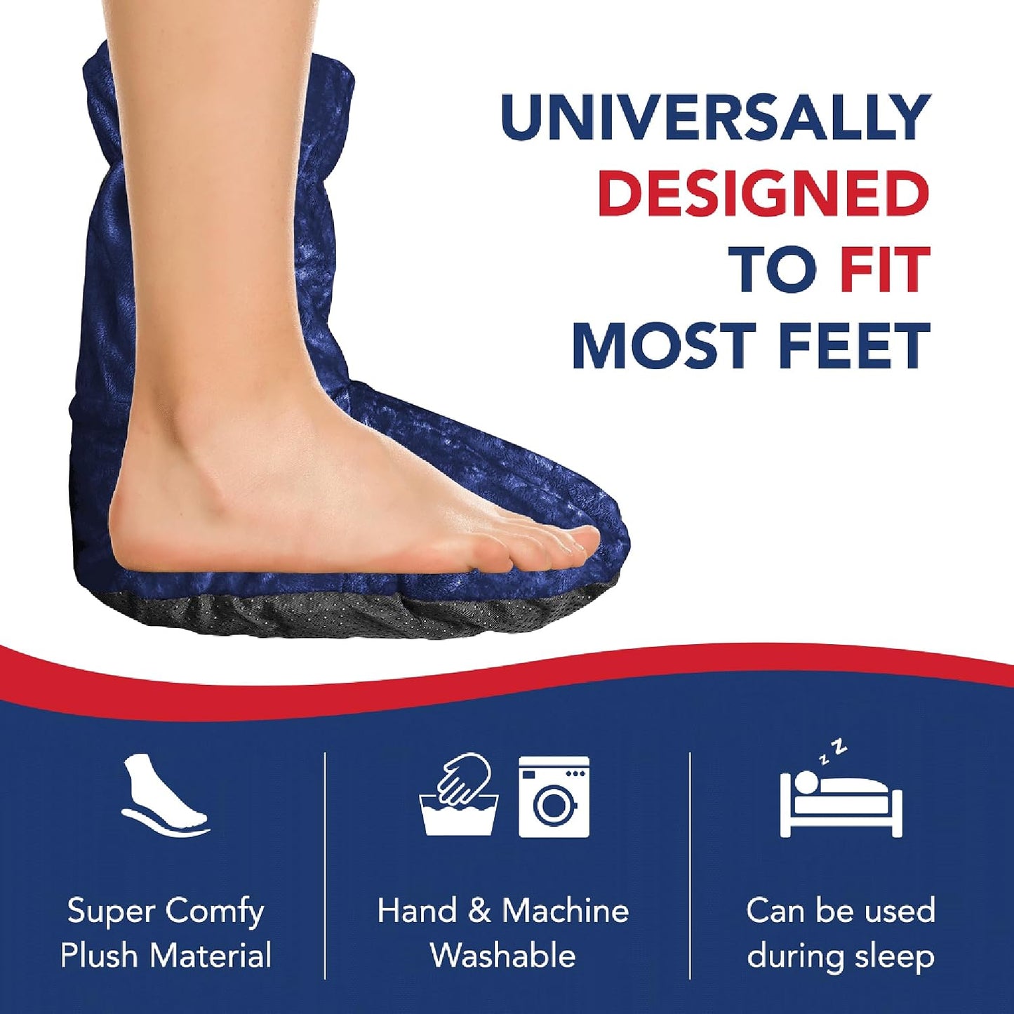Dr. Arthritis Doctor Developed Heated Booties Foot Warmers for Women Men,Feet Foot Warmer Booties and Handbook Ankle & Feet Warmers (Blue)