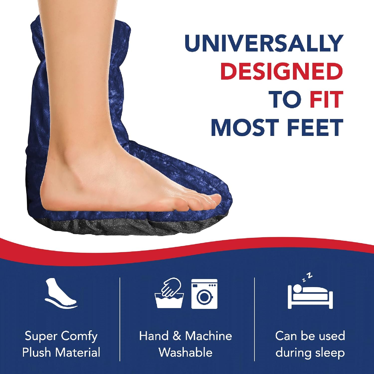 Dr. Arthritis Doctor Developed Heated Booties Foot Warmers for Women Men,Feet Foot Warmer Booties and Handbook Ankle & Feet Warmers (Blue)