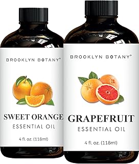Brooklyn Botany Sweet Orange & Grapefruit Essential Oils – 4 Fl Oz (Pack of 2) – 100% Pure & Natural – Juicy & Refreshing Aromatherapy Blend