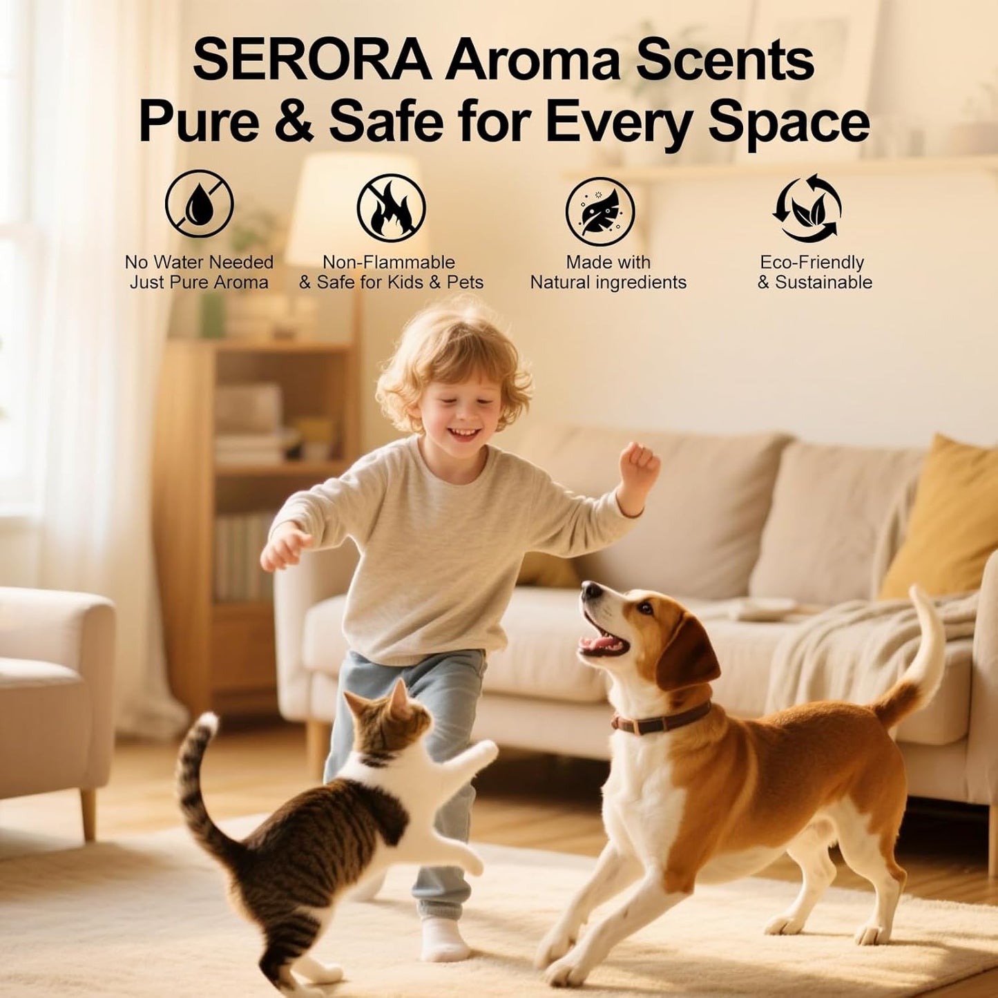 SERORA Aroma Oil – 160ML Soft Floral & Vanilla Scent Refill for Cold Air Diffuser, Raspberry & Ylang-Ylang Notes, Gentle Essential Oil for Daily Relaxation & Calm Home Fragrance