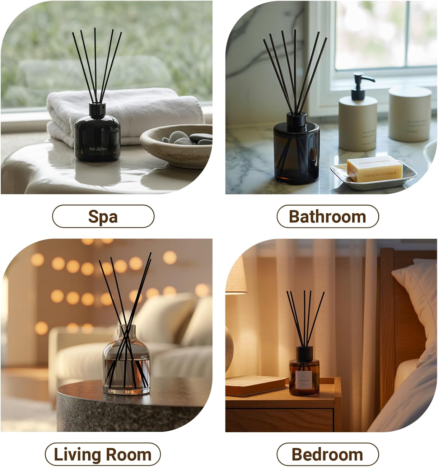 50pcs Black Refill Diffuser Sticks 12 inch x 4 mm Reed Diffuser for Home Fragrance Accessories Diffuser Oil Refill Office Decoration