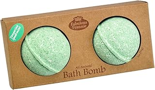 Fabulous Frannie Tangerine Spearmint Natural, Handmade Bath Bomb Set, Rich in Essential Oil, Mineral Salt, Coconut Oil, Witch Hazel, Fizzies to Moisturize Skin 2.5oz (Pack of 2)