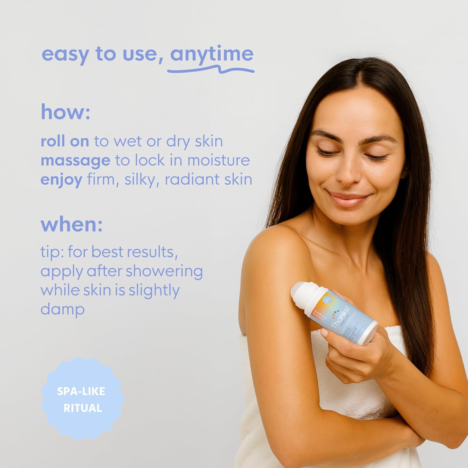 Massage Oil Roll On, Soothing Lavender Magnesium, Vegan, Cold Pressed with Lavender, Chamomile, Arnica & Essential Oils, Use After Shower or Before Bed, Self Care Essential, 3 FL OZ