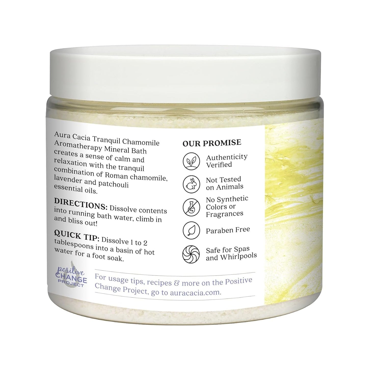 Aura Cacia Aromatherapy Mineral Bath, Tranquil Chamomile, Mineral Bath Salts with Pure Essential Oils for a Soothing and Rejuvenating Foot and Body Soak | 16 Ounce (Pack of 2)