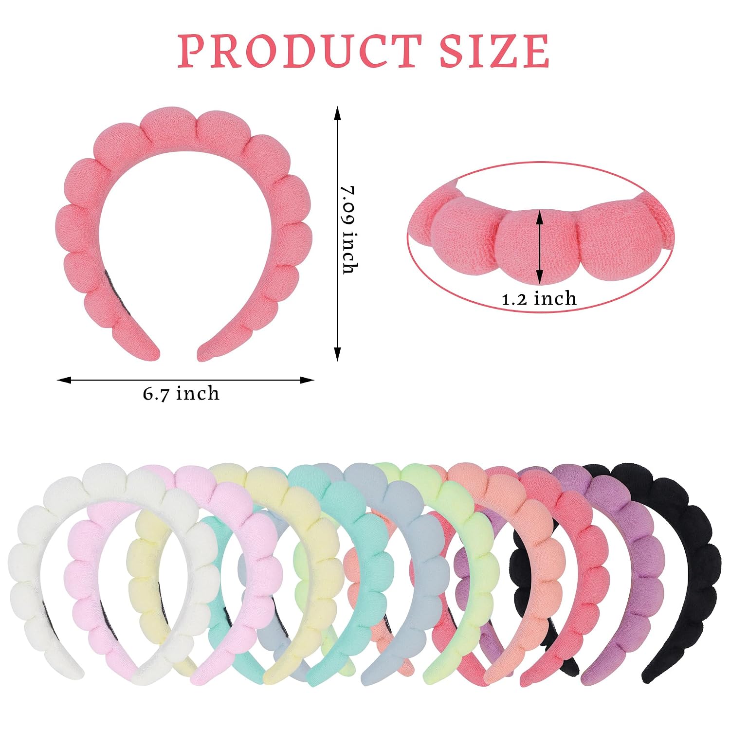 10 Pcs Spa Headband Bulk for Women Makeup Headband for Washing Face,Skincare,Mask(Terry Cloth)