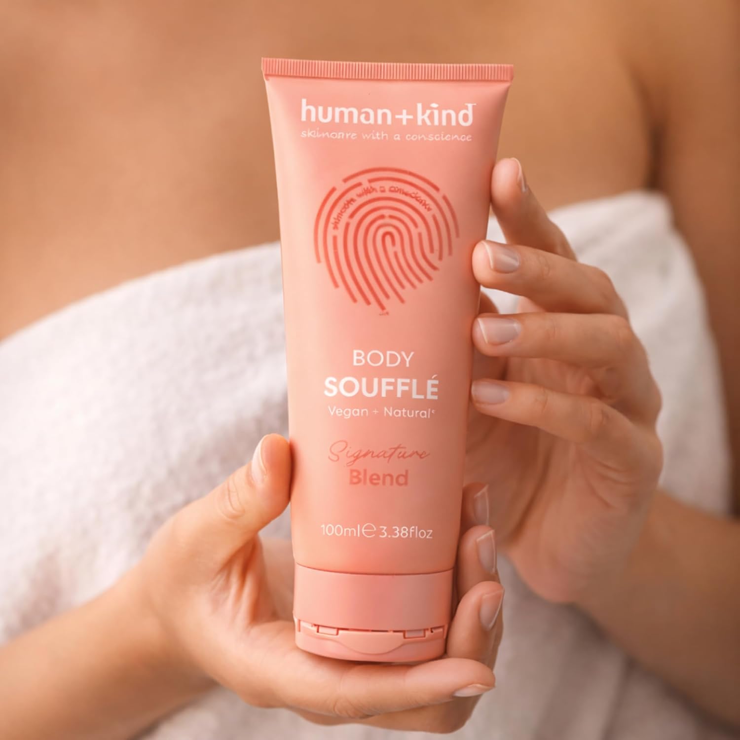 Human+Kind Signature Blend Body Souffle - Fast Absorbing Body Lotion - Hydrates Skin with Formulated Shea Butter and Apricot Kernel Oil - 3.38 oz