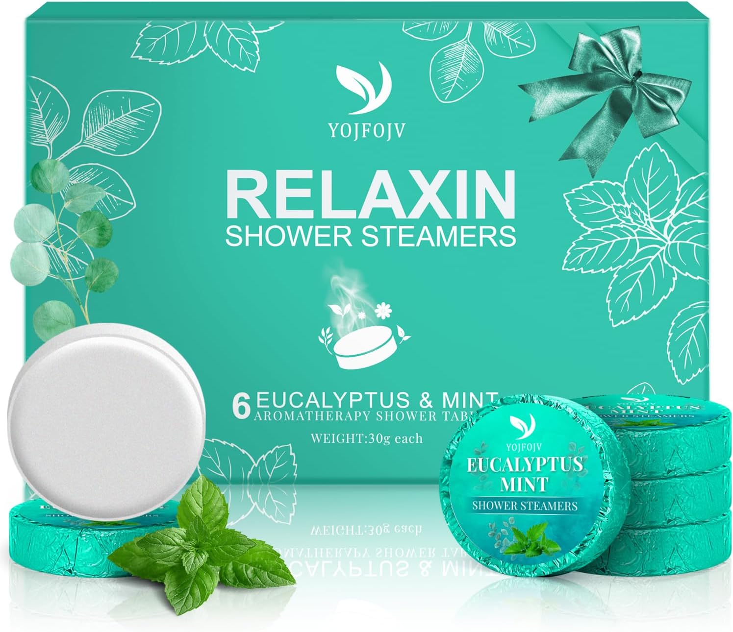 Shower Steamers Aromatherapy 6 Pack - Breathe Easy & Relaxation with Eucalyptus Menthol Essential Oils+Shower Steamers Aromatherapy, 6 Pack Shower Bombs Organic with Menthol & Eucalyptus Essential Oil
