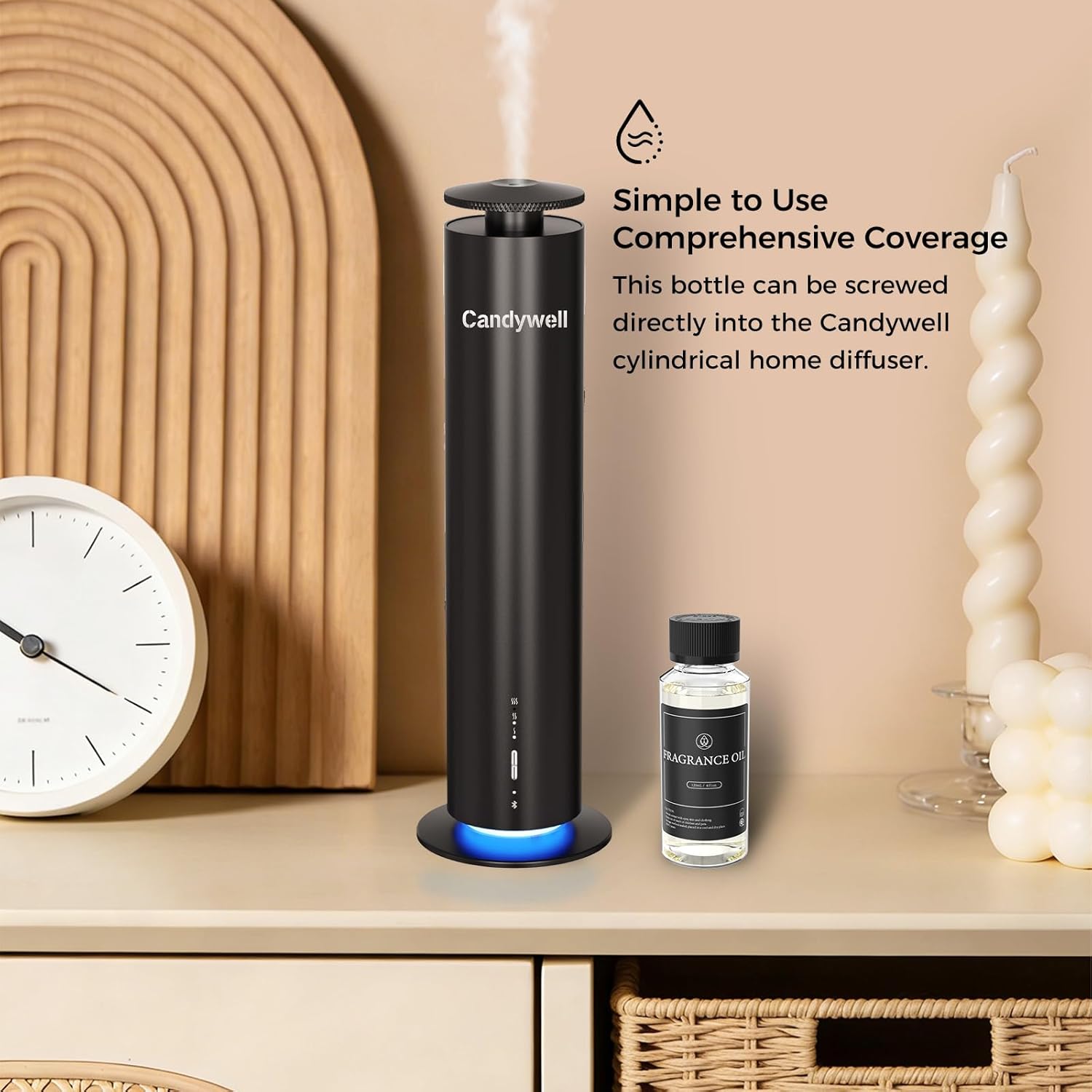 Hotel Diffuser Oil for Waterless Diffusers, Luxurious Relaxing Aromatherapy Scent Essential Oil with Cardamom, Cedar & Sandalwood, 4 Fl Oz, 120 ML, Essence of Self