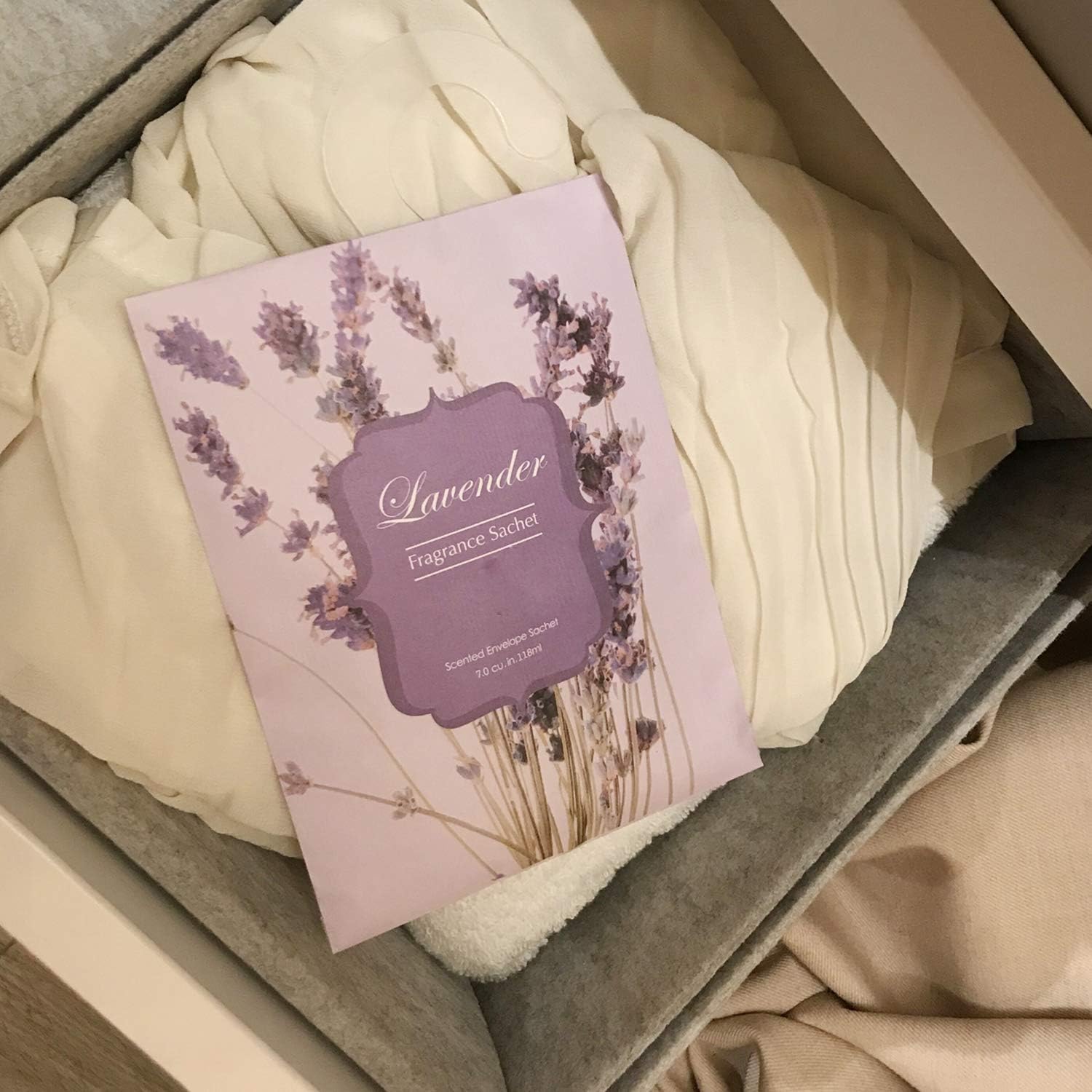 8 Large Packs Lavender Scented Sachets Bag with Hanger for Drawer and Closet Xmas Gift