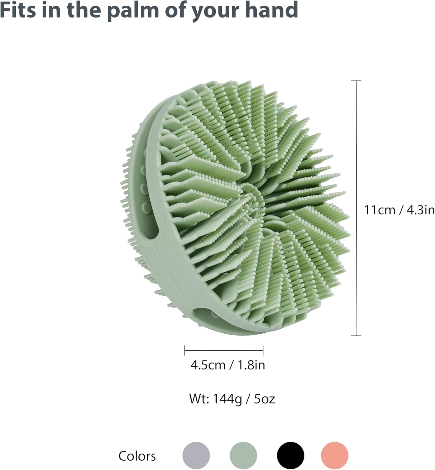 MtBoi 2 Pack Silicone Exfoliating Body Scrubber, Silicone Body Brush, Soft Silicone Loofah for Sensitive Skin, Shower Head Massager, Easy to Clean, Lathers Well(Gray&Green)