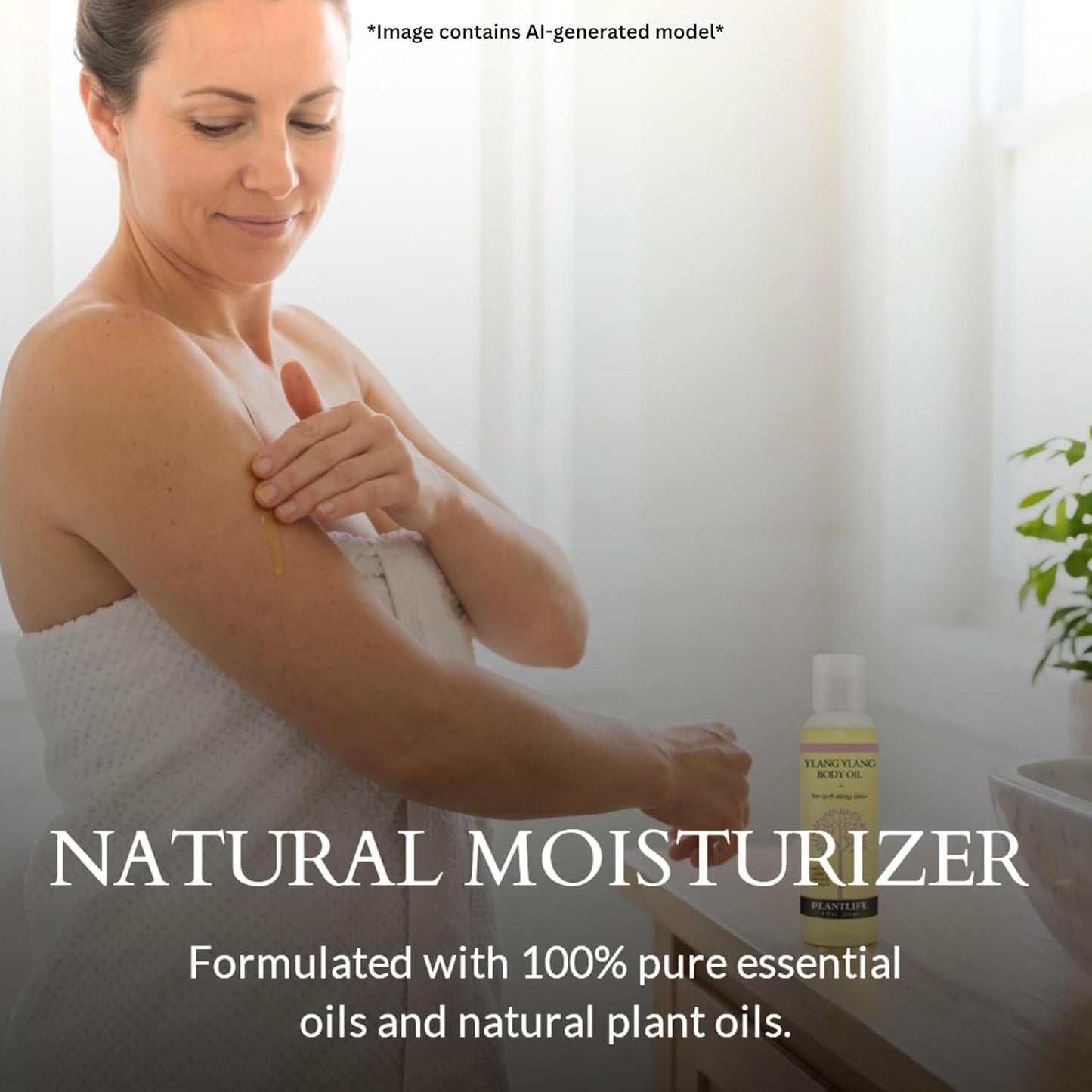 Plantlife Ylang Ylang Body Oil - Moisturizing Natural Body Oil for All Skin Types - Nourishing Dry Skin and Making It Feel Soft and Silky for Women & Men - Bath, Body & Massage Oil - 4oz