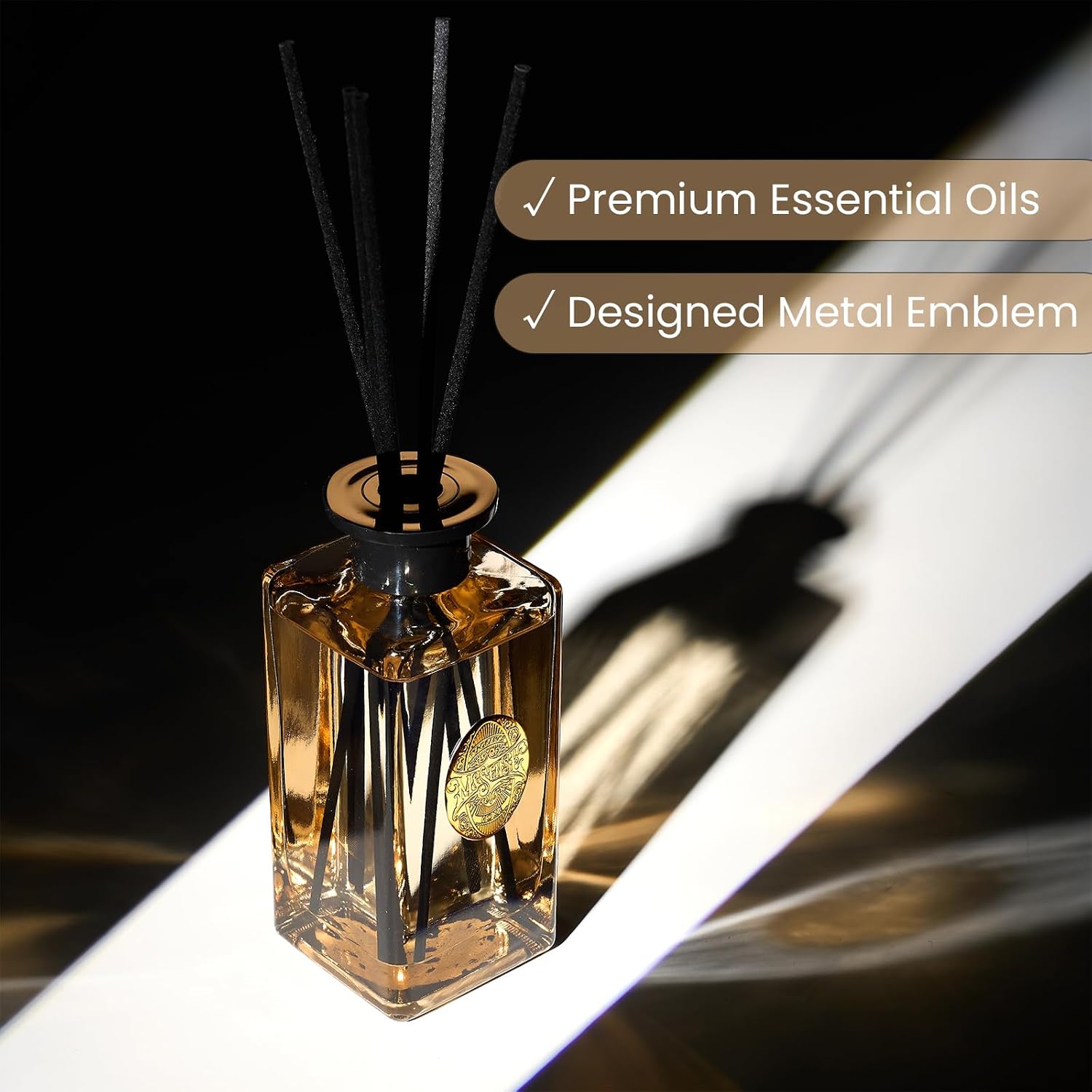 M&SENSE 10.14 oz Large Reed Diffuser Set | Fresh Grapefruit Scent Home Oil Diffuser with Sticks |Hotel Collection Non-Toxic Essential Oil |for Bedroom Bathroom Living Room