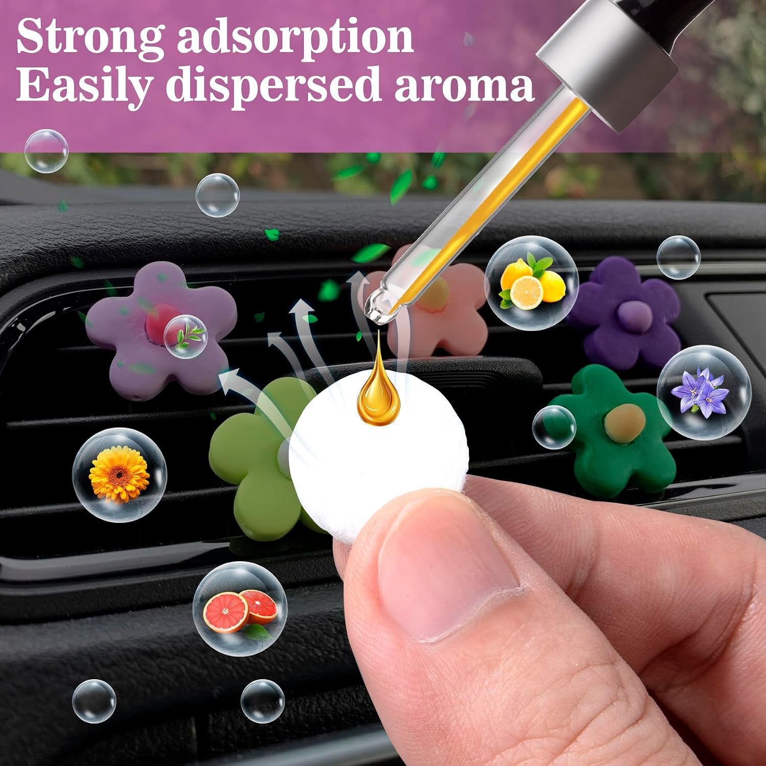 100pcs Aromatherapy Refill Felt Pads, 0.67in/17mm Unscented Air Freshener Replacement Pads, Perfumes Refill Tablets for Car Diffuser- White