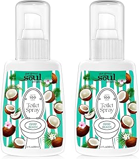 THE GOOD SOUL PROJECT Toilet Spray, Coco Beach, Bathroom Odor Eliminator, Travel Size Air Freshener Spray, 2 Fl.Oz(2 Pack)