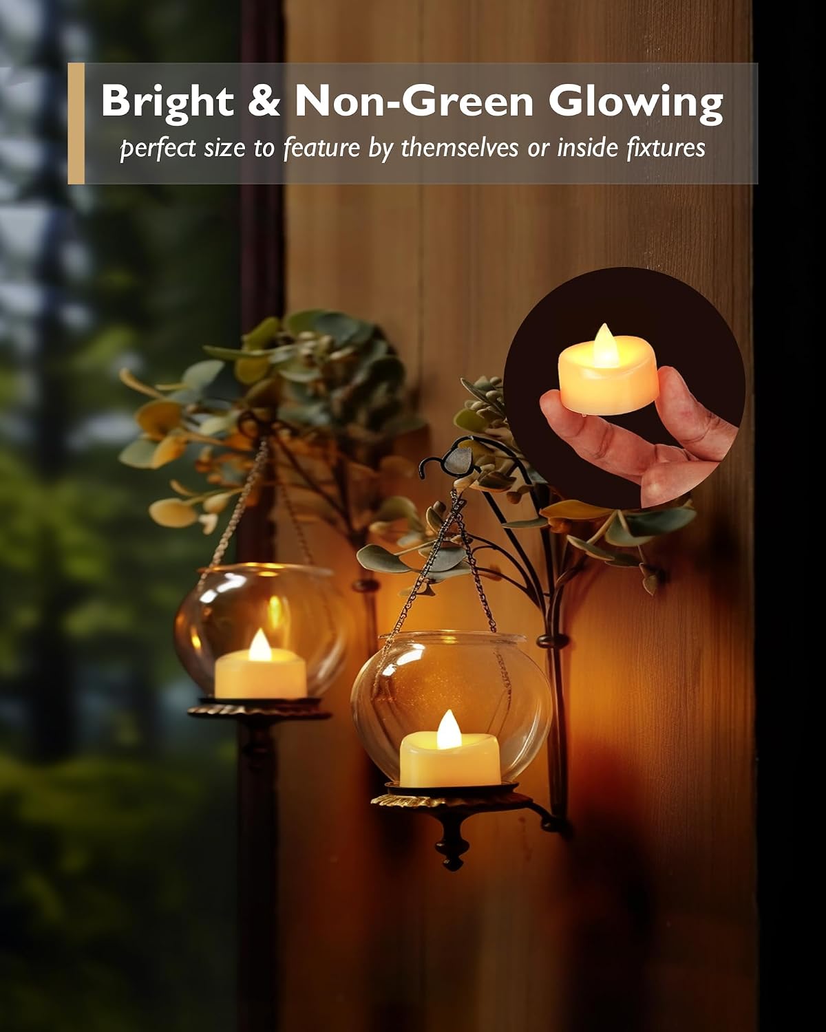 merrynights Flameless Candles, 100 Pack LED Tea Lights Candles Battery Operated, Last 200+ Hrs Flickering Tea Lights, Flameless Tealight Candles for Halloween Diwali Fall Christmas Wedding