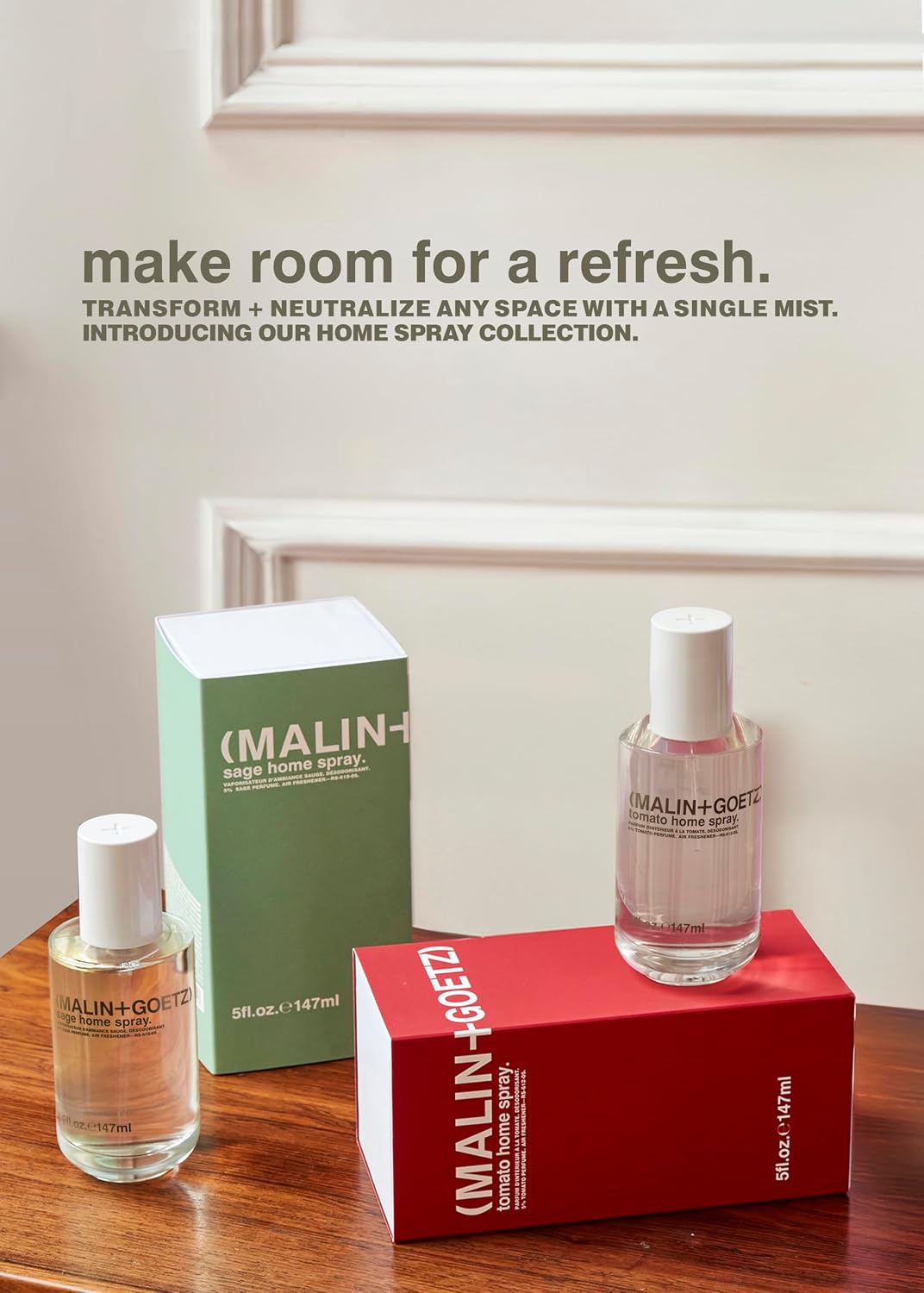 MALIN+GOETZ Home Spray, 5 Oz., Alcohol-Free Odor Absorber, Natural Ingredients, Use in Any Space Including Bathroom, Kitchen, and Living Room, Air Freshener