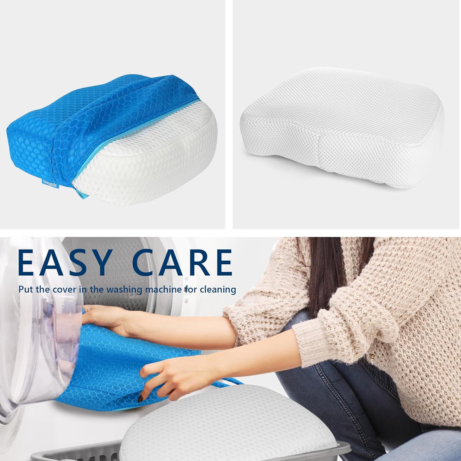 Hot Tub Booster Seat, Weighted SPA Booster Seat Cushion for Adults, 3D Air Mesh Inflatable Hot Tub Seat Accssories with Non-Slip Micro Dot Bottom,Indoor or Outdoor Hot Tub Pillow