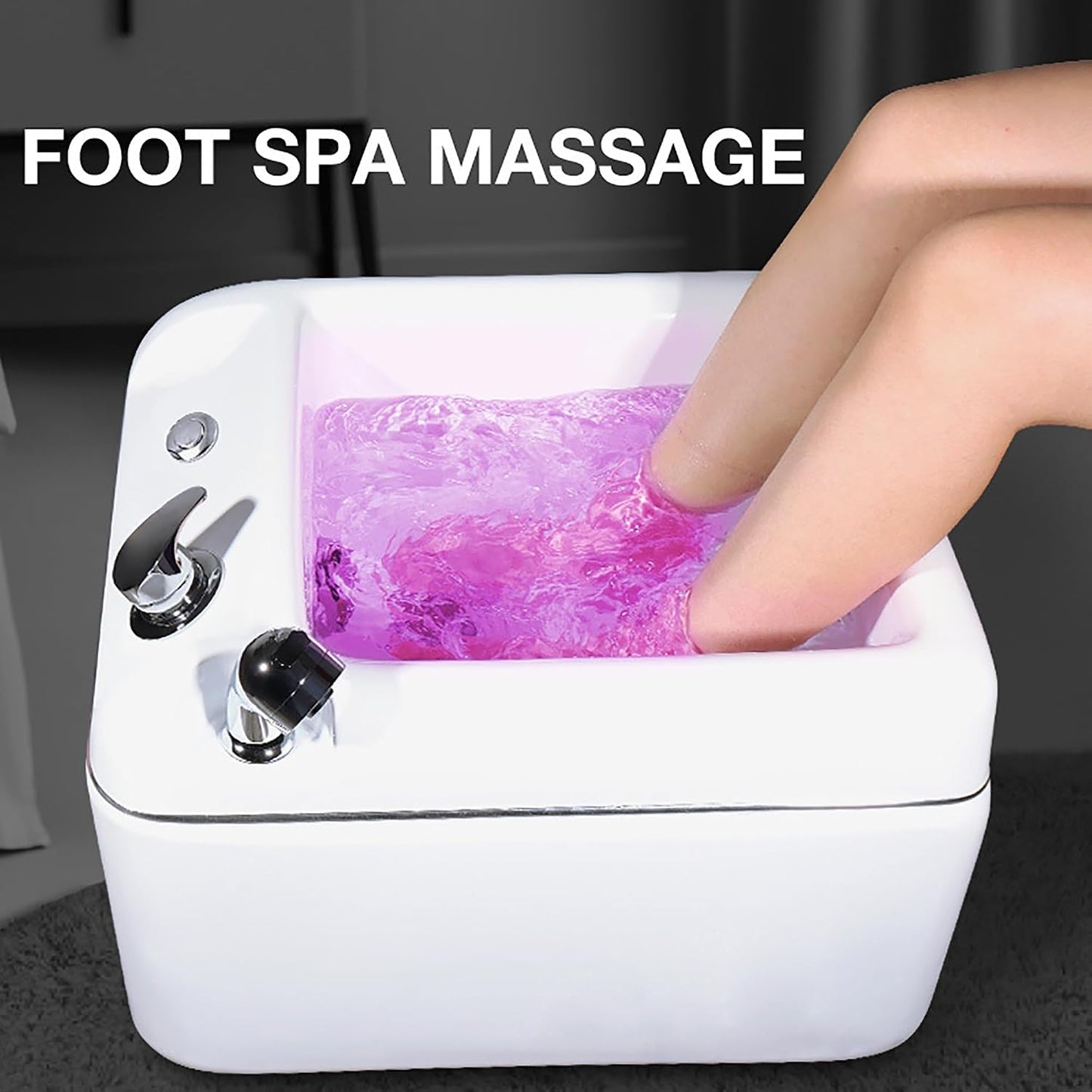 Foot Spa, Foot Bath Massager with Heat, Bubbles, Red Light, Ergonomic Acupressure Massage Points, Soothe & Relax Tired Feet, Foot soak for Foot spa, Suitable for Home and Hotel
