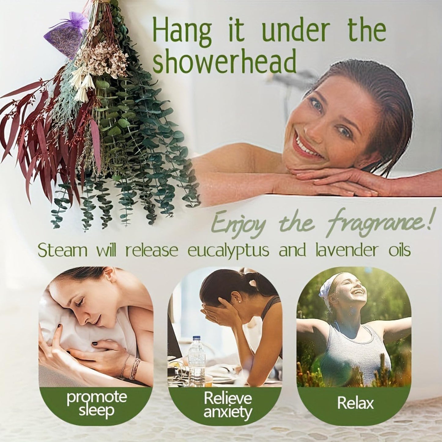 85 Pcs Dried Eucalyptus, Lavender & Sachet Bundle, Aromatherapy Shower