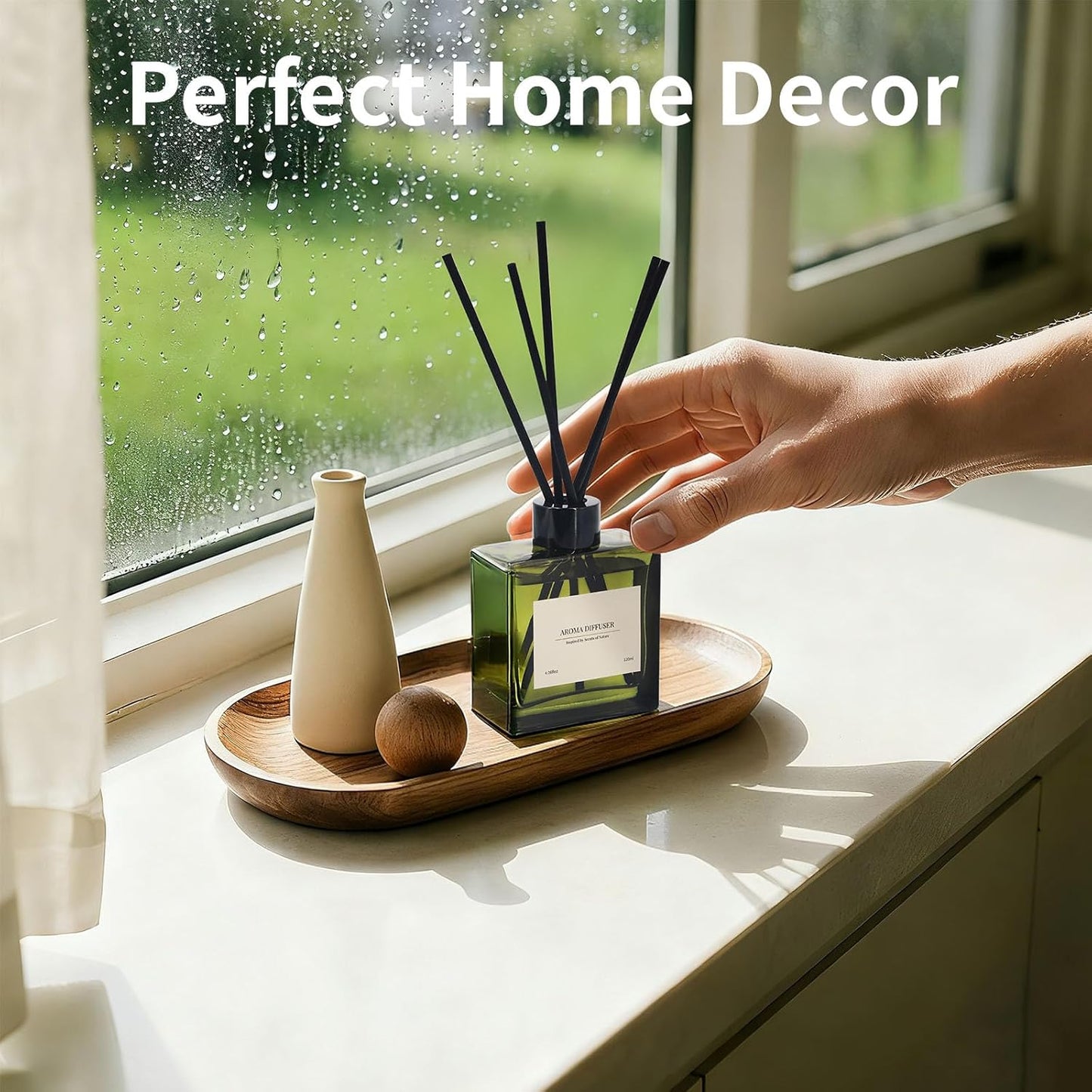 Reed Diffuser, 4 oz Vanilla Cream Scent Diffuser with 7 Sticks, 90 Days Long Lasting Reed diffusers for Home, Elegant Fragrance for Bathroom Bedroom Office Decor, Air Fresh