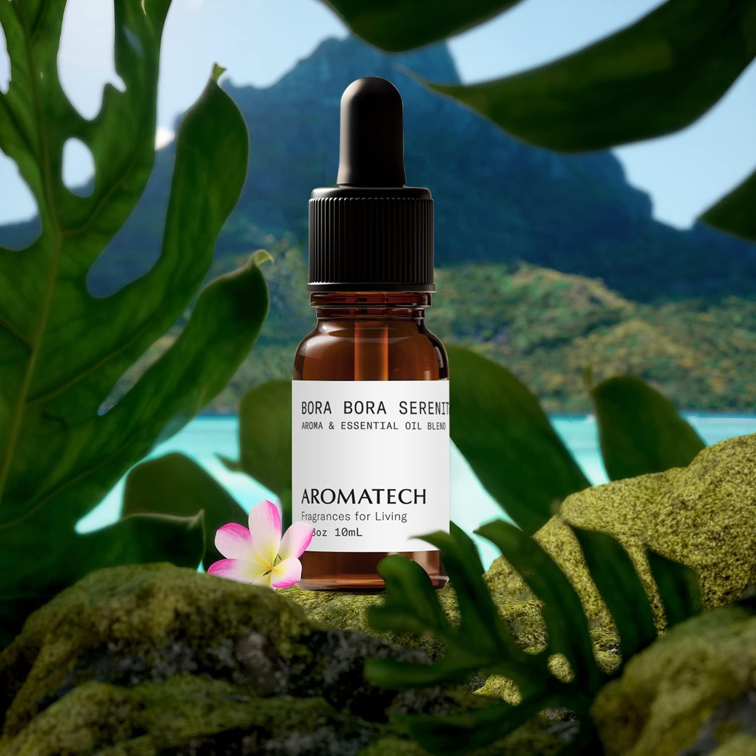 AromaTech Bora Bora Serenity Aroma Essential Oil Blend: Luxury Hotel Inspired Aromatherapy with Tropical Fruit, Frangipani & Coconut for Ultrasonic Diffusers & Nebulizers (10 mL)