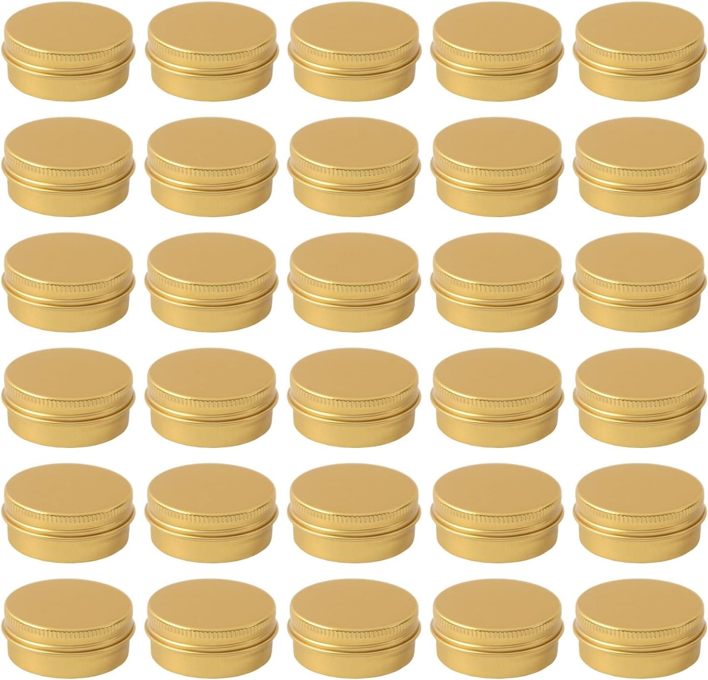 30 Pcs 0.5 oz Aluminum Tin Cans Metal Round Tins Salve Tins Empty Lip Balm Containers with Lids Gold