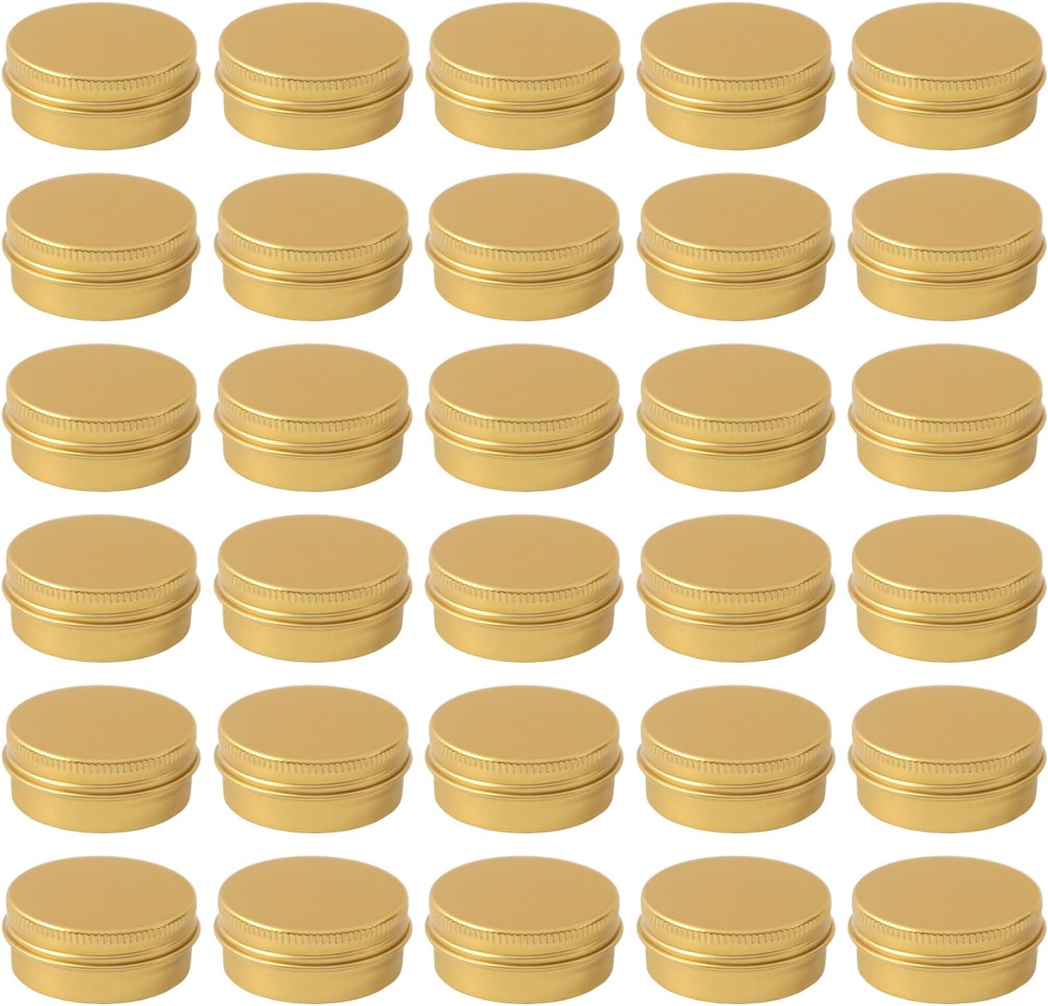 30 Pcs 0.5 oz Aluminum Tin Cans Metal Round Tins Salve Tins Empty Lip Balm Containers with Lids Gold