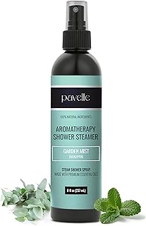 Pavelle Aromatherapy Shower Steamer, 100% Natural Relaxing Essential Oil Spray Mist for Sinus & Congestion Relief, Spa, Sauna & Bath Gift Set for Women & Men, Made in the USA, Garden Mist, 8 Fl.Oz.