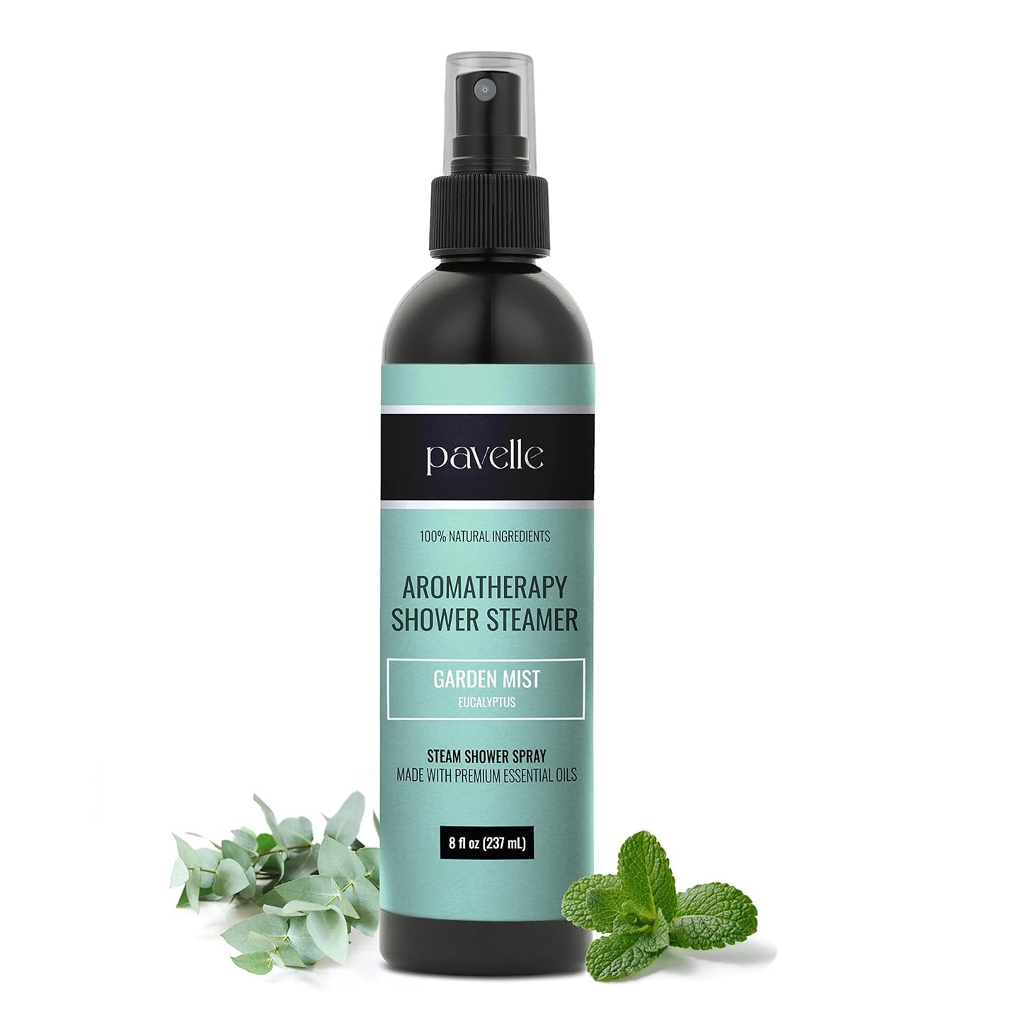 Pavelle Aromatherapy Shower Steamer, 100% Natural Relaxing Essential Oil Spray Mist for Sinus & Congestion Relief, Spa, Sauna & Bath Gift Set for Women & Men, Made in the USA, Garden Mist, 8 Fl.Oz.