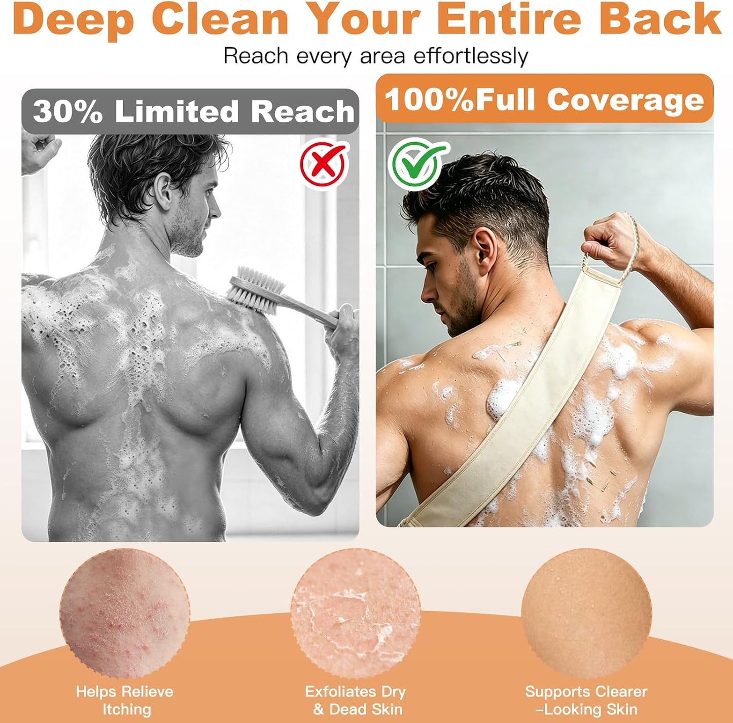 Dry Brushing Body Brush, Natural Boar Bristle, 4 Pack Set | Deep Cleansing | Shower Routine | Home Spa Experience | Self Care Essentials | Smooth Skin | Men & Women | Daily Use