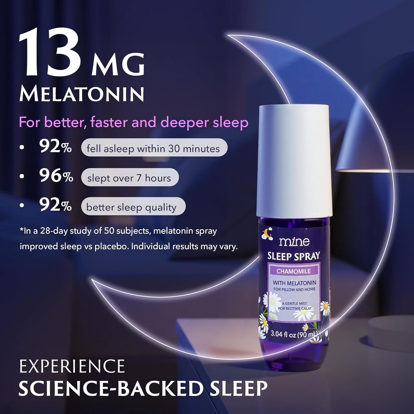 Lavender & Chamomile Sleep Spray with Melatonin – Natural Pillow Mist for Deep Sleep, Warm & Grounding Bed Spray for Adults, Gifts for Teen Girls and Women
